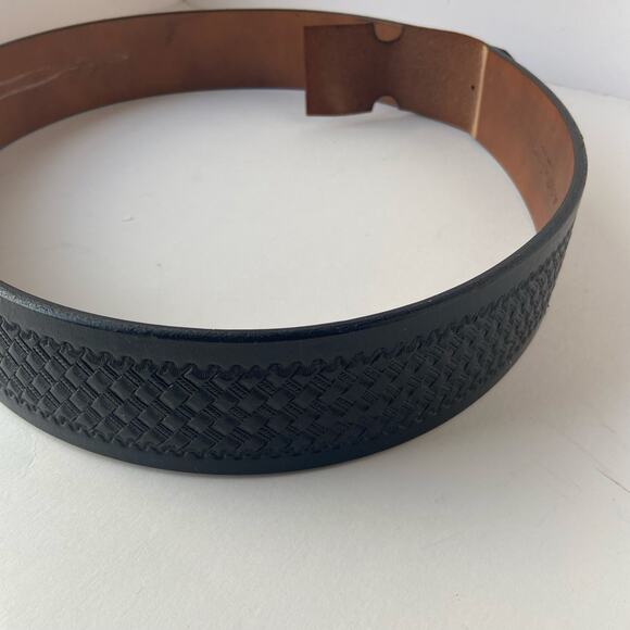 Leather Belt 36BB Don Hume Miami, Okla Hand Tooled Black Unfinished - Picture 13 of 15